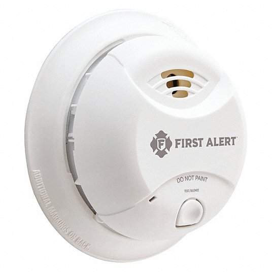 First Alert SA350B Smoke Alarm, Ionization Sensor, 85 dB @ 10 ft Audible Alert, 9V