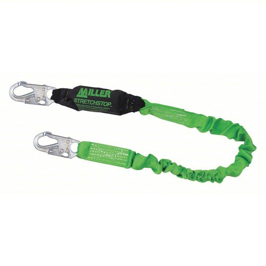 Honeywell Miller 913SS-Z7/6FTGN Shock-Absorbing Lanyard Shock Pack, Steel Snap Hook, Steel Snap Hook, 1 Legs