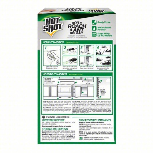 Hot Shot HG-95769 Roach and Ant Killer For Use On Crawling Insects, Tube, 2.5 oz Container Size