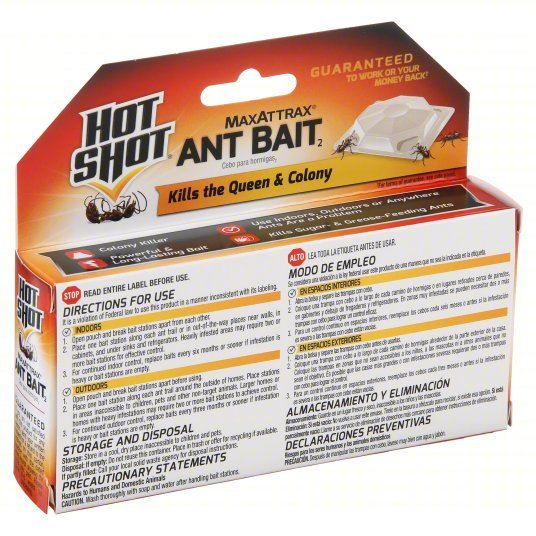Hot Shot HG-2040W Ant Killer For Use On Crawling Insects, Bait Box Trap, Indoor Use, 4 PK