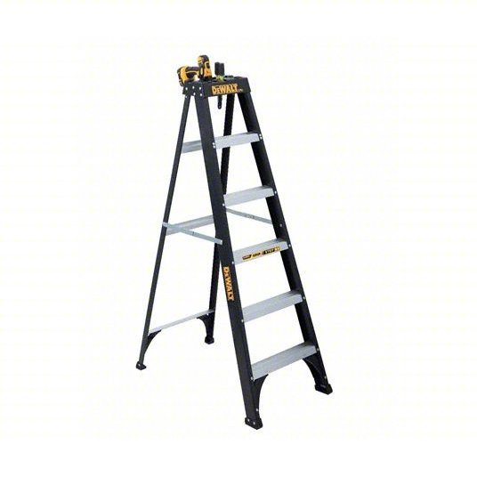 Dewalt DXL3110-06 Stepladder 6 ft Ladder Ht, 5 Steps, 250 lb, 40 7/16 in Base Spread, 23 1/2 in Bottom Wd