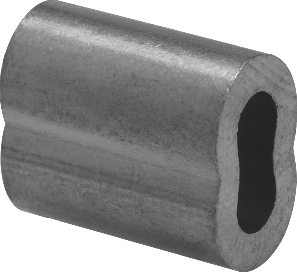 McMaster 3883T47 Wire Rope Compression Sleeve (For Lifting), Tin-Plated Copper, for 1/4" Stainless Steel/Steel Rope, Pack of 5, MS51844