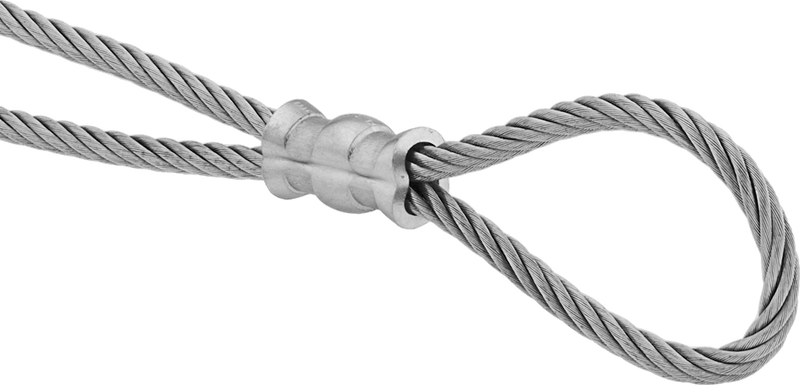 McMaster 3883T47 Wire Rope Compression Sleeve (For Lifting), Tin-Plated Copper, for 1/4" Stainless Steel/Steel Rope, Pack of 5, MS51844