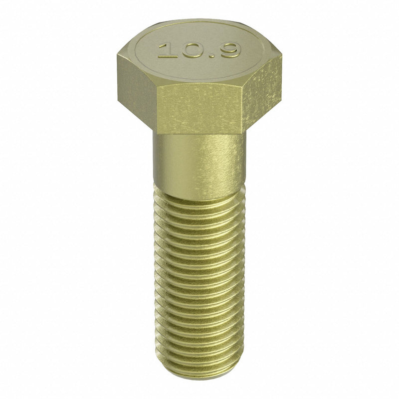 Approved Vendor M04104.200.0090 Hex Head Cap Screw, Steel, Class 10.9, Zinc Yellow, M20x2.50, Coarse, 90 mm lg, Metric, 10 PK