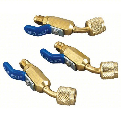 Yellow Jacket 93842 Ball Valve 9 in Lg, 45° Angle, Input 1/4 in Male, Output 1/4 in Female - Redwood.KV38D867