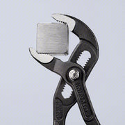 Knipex 87 01 180 Tongue and Groove Plier V, Push Button, 1 1/2 in Max Jaw Opening, 7 1/4 in Overall Lg, Serrated