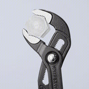 Knipex 87 02 250 SBA Water Pump Plier V, Push Button, 2 in Max Jaw Opening, 10 in Overall Lg, 25 Jaw Positions, Serrated