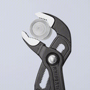 Knipex 87 02 250 SBA Water Pump Plier V, Push Button, 2 in Max Jaw Opening, 10 in Overall Lg, 25 Jaw Positions, Serrated