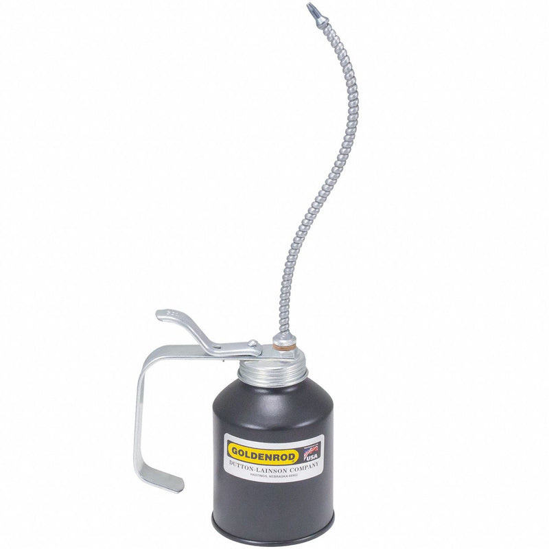 Goldenrod 707 Oiler, Lever Operator, 12 fl oz, Flex 8 in Spout, 4-1/2 in Can Ht, Steel