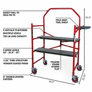Metaltech I-BM4S Portable Scaffold, Steel, 4 ft Platform Height