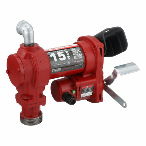 Fill-Rite FR1204H Electric Drum Pump, 12 V DC, 1/4 hp HP, 15 gpm Max. Flow Rate, Pump Only, Cast Iron, Bung