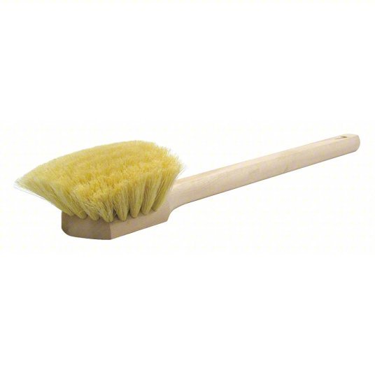 Weiler 44017 Utility Scrub Brush Soft, Wood, 6 in Brush Lg, 14 in Handle Lg, 4 in Head Wd, Tan PK12