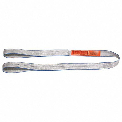 Lift-All EE1804TFX9 Web Sling, Flat Eye and Eye, 9 ft L, 4 in W, Tuff-Edge Polyester, Silver