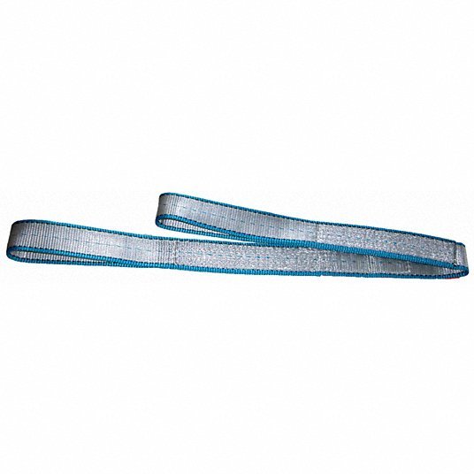 Lift-All EE1804TFX9 Web Sling, Flat Eye and Eye, 9 ft L, 4 in W, Tuff-Edge Polyester, Silver