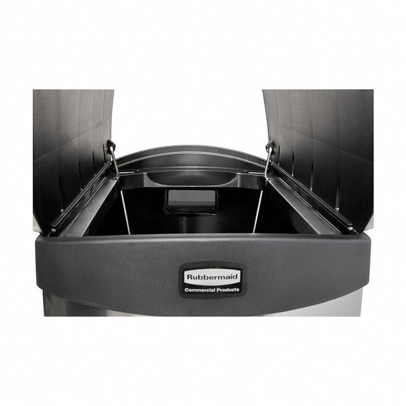 Rubbermaid 1901993 Step Can: Slim Jim(R), Metal, Silver, 13 gal Capacity, 22 1/2 in Dp