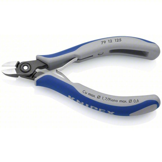 Knipex 79 12 125 Diagonal Cutting Plier Uninsulated, Std, Oval, 5 in Overall Lg, 3/8 in Jaw Lg, 1/2 in Jaw Wd