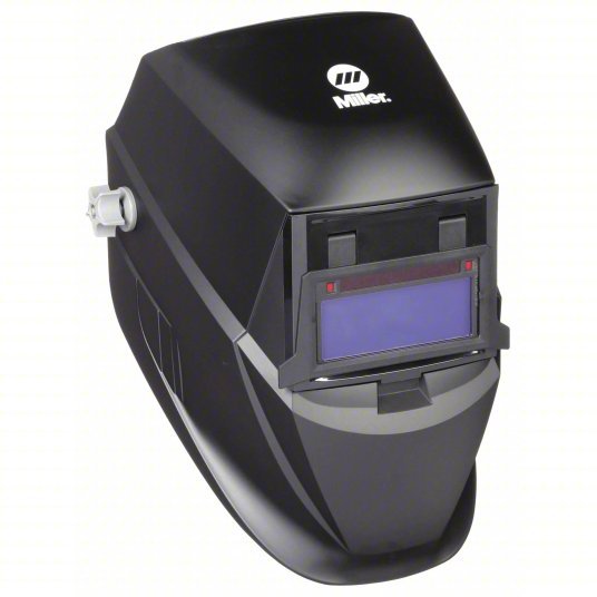 Miller 287798 Welding Helmet Auto-Darkening, 2 Arc Sensors, Black, W10, 3.74 in x 1.38 in, Nylon