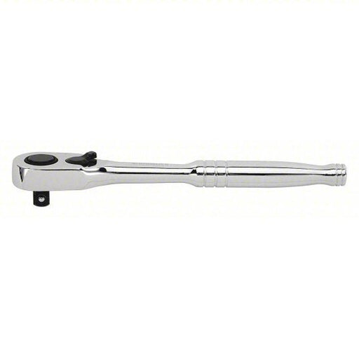 Stanley 89-818 Hand Ratchet Pear, Reversing, 8 in Overall Lg, Chrome, 7° Min Arc Swing, 3/8 in Drive Size