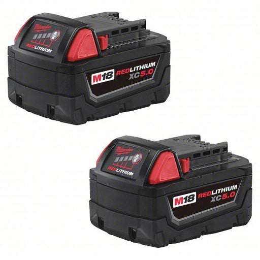 Milwaukee 48-11-1852 M18 REDLITHIUM XC3.0 Battery, 3.0Ah, Extended Capacity, 18V, Li-Ion, Batteries (2 PK)