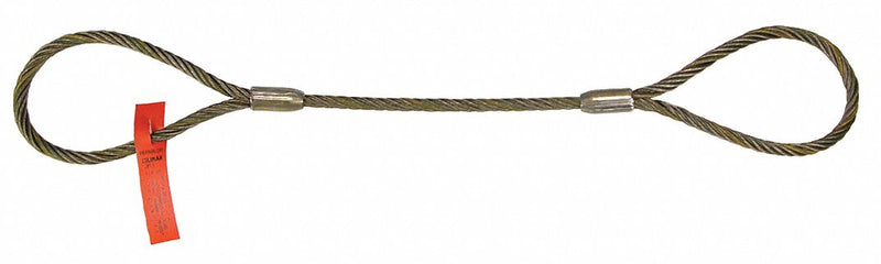 Lift-All 12EEX2 Wire Rope Sling, 2 ft L, 5,000 lb Load Cap