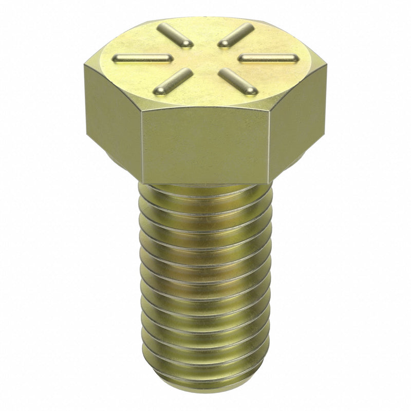 Approved Vendor U04104.062.0125 Hex Head Cap Screw, Steel, Grade 8, Zinc Yellow, 5/8"-11, Coarse, 1 1/4 in lg, Fully Threaded, 10 PK