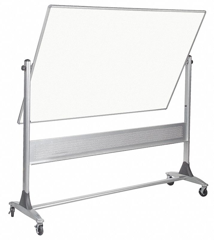Balt 669RG-DD Reversible Mobile Dry Erase Board, 48 x 72 in, Porcelain, Aluminum Frame, White