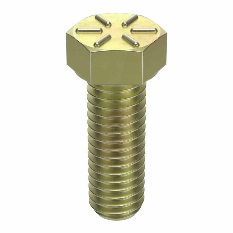 Approved Vendor N04104.037.0100 Hex Head Cap Screw, Steel, Grade 8, Zinc Yellow, 3/8"-16, Coarse, 1 in lg, Made in USA*, Inch, 50 PK