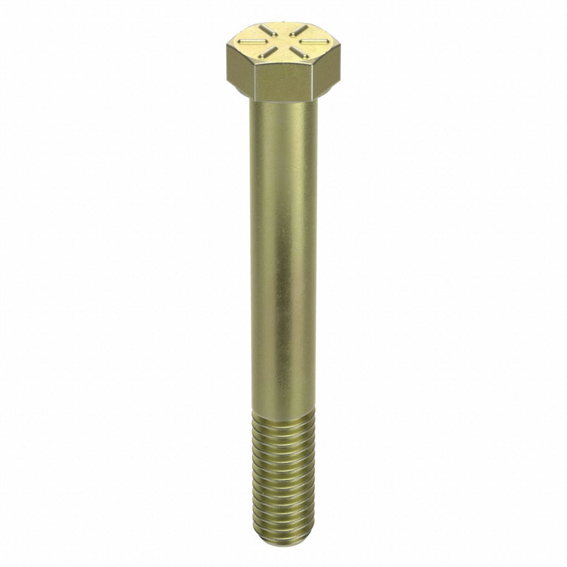 Approved Vendor N04104.037.0350 Hex Head Cap Screw, Steel, Grade 8, Zinc Yellow, 3/8"-16, Coarse, 3 1/2 in lg, Made in USA*, 25 PK
