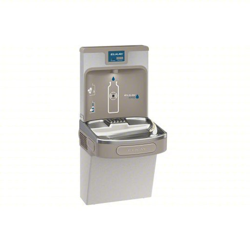 Elkay LZS8WSLP Drinking Fountain with Bottle Filler On-Wall, Refrigerated, 39 1/2 in Ht, Gray, Filtered