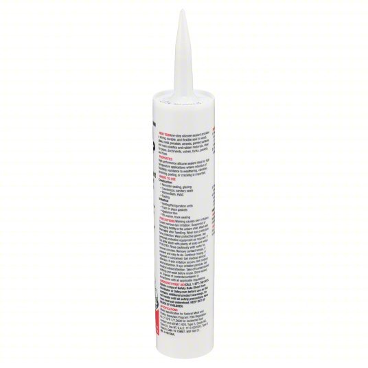 Hercules 25666 Silicone Sealant High Temp, Red, 10 oz, Cartridge, 301% to 500% Elongation Range