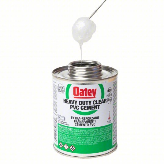 Oatey 31008 Pipe Cement Heavy Duty, 32 fl oz, Brush-Top Can, Clear