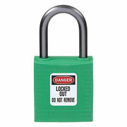 Brady 143152 Lockout Padlock Keyed Different, Nylon, Compact Body Body Size, Aluminum, Std, Green, Plastic