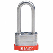 Brady 118978 Keyed Padlock Keyed Alike, Steel, Std Body Body Size, Hardened Steel, Extended, Red
