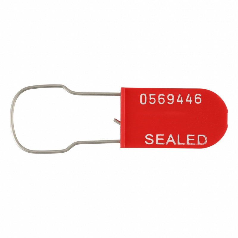 Tydenbrooks 1069498 Padlock Seal, Red Plastic with Wire Hasp, 100 PK