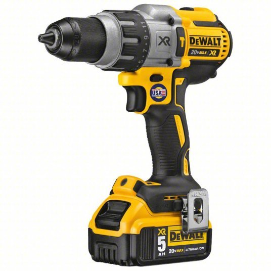 DeWalt DCD996P2 Cordless Hammer Drill Kit 20V, Premium, 1/2 in Chuck, Keyless, 1/2 in Concrete Capacity, 3