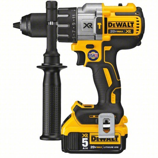 DeWalt DCD996P2 Cordless Hammer Drill Kit 20V, Premium, 1/2 in Chuck, Keyless, 1/2 in Concrete Capacity, 3