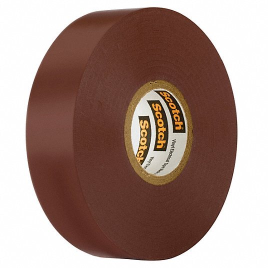 3M 10885 Vinyl Electrical Tape, 35, Scotch, 3/4 in W x 66 ft L, 7 mil thick, Brown, 1 Pack - Redwood.