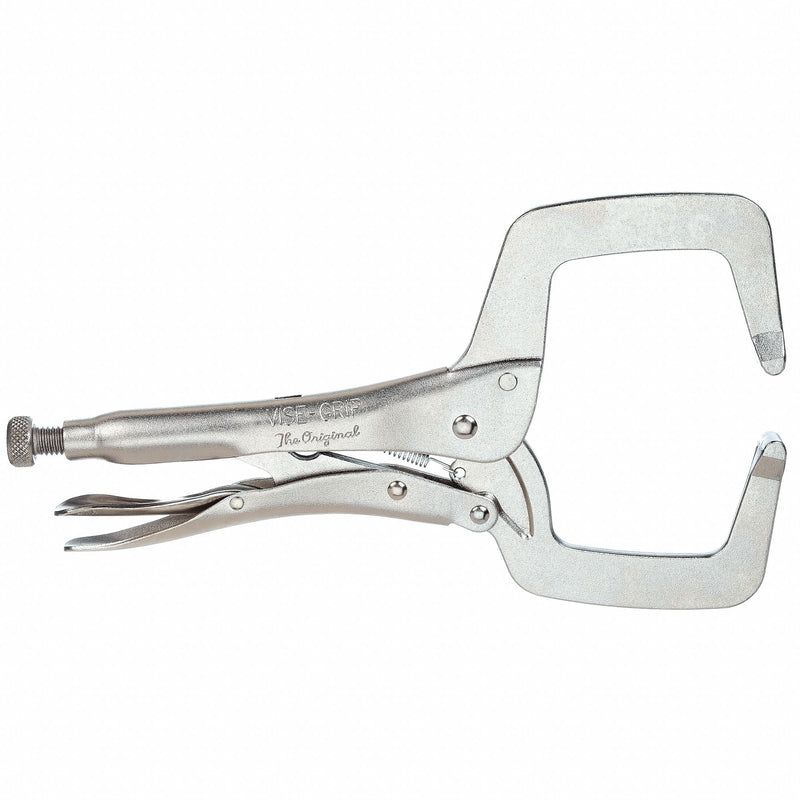 Irwin 19 Locking C-Clamp, Fixed, 3 1/2 in Max Jaw Opening, 2 5/8 in Throat Dp, 11 in Overall Clamp Lg