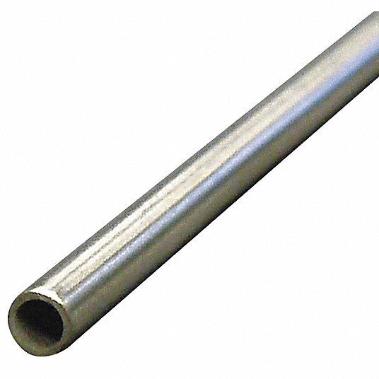 Redwood 4NRY5 Tubing 3Ft Seamless, 3003 Aluminum, 3/8 in Outside Dia, 0.305 in Inside Dia, Straight