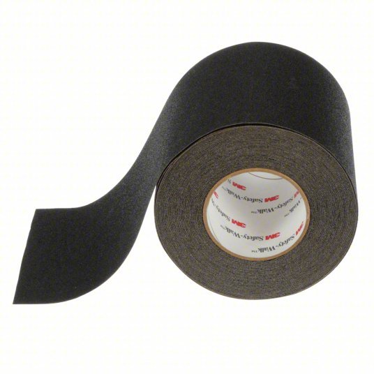 3M Safety Walk 610 Anti-Slip Tape Coarse, 60 Grit Size, Solid, Black, 6 in x 60 ft, 28 mil Tape Thick, Rubber