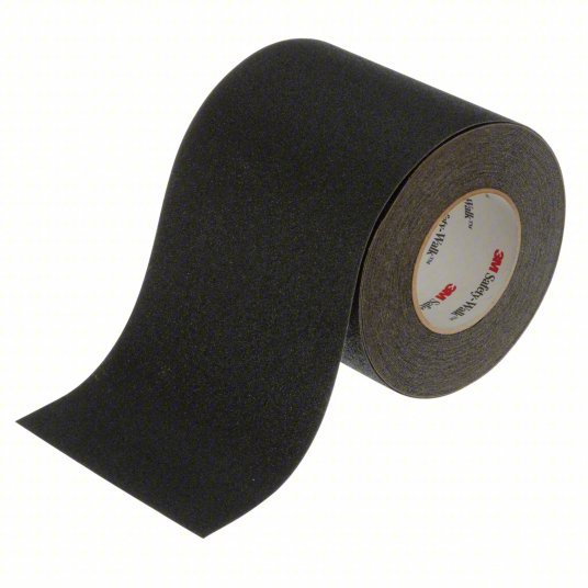 3M Safety Walk 610 Anti-Slip Tape Coarse, 60 Grit Size, Solid, Black, 6 in x 60 ft, 28 mil Tape Thick, Rubber