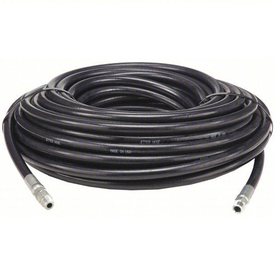 AR686200025 Sewer Hose 3/8 in ID, 200 ft Lg, Synthetic Rubber, Black, 3/8 in x 3/8 in Fitting Size, MNPT x MNPT