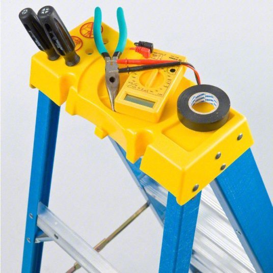 Werner 6006 Stepladder 6 ft Ladder Ht, 5 Steps, 250 lb, 41 1/8 in Base Spread, 22 in Bottom Wd