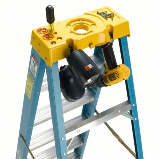 Werner 6006 Stepladder 6 ft Ladder Ht, 5 Steps, 250 lb, 41 1/8 in Base Spread, 22 in Bottom Wd