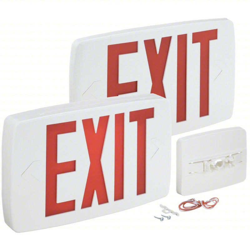 Lithonia LQM S W 3 R 120/277 M6 Exit Sign LED, White, Red, 1 Faces, Ceiling, Not Battery Powered, Without Battery Backup - Redwood.KV3BA31