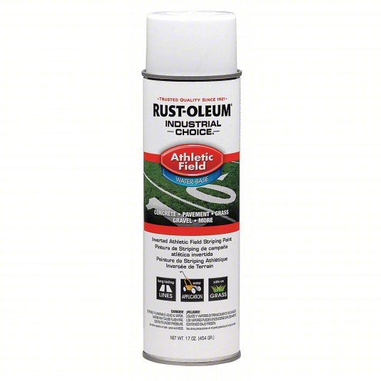 Rust-Oleum 206043 Athletic Field Striping Paint Inverted Paint Dispensing, White, 20 oz