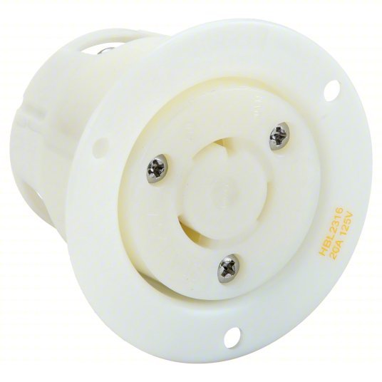 Hubbell HBL2316 20A Flanged Twist-Lock Receptacle 2P 3W 125VAC