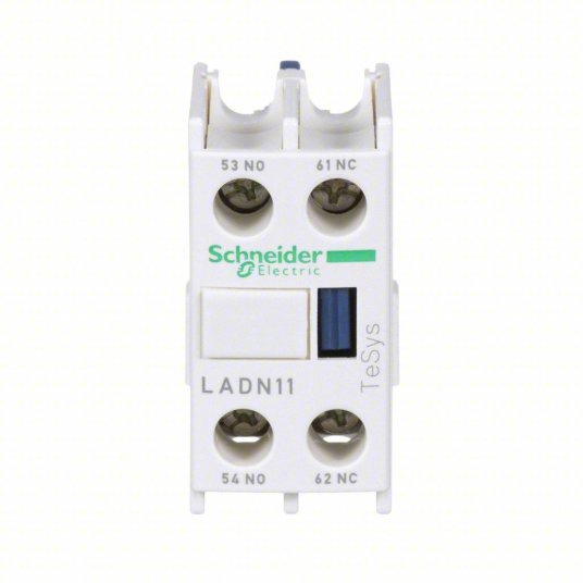 Schneider LADN11 Auxiliary Contact Block 1NO/1NC, 10 A Max Current (AC), Front Mount