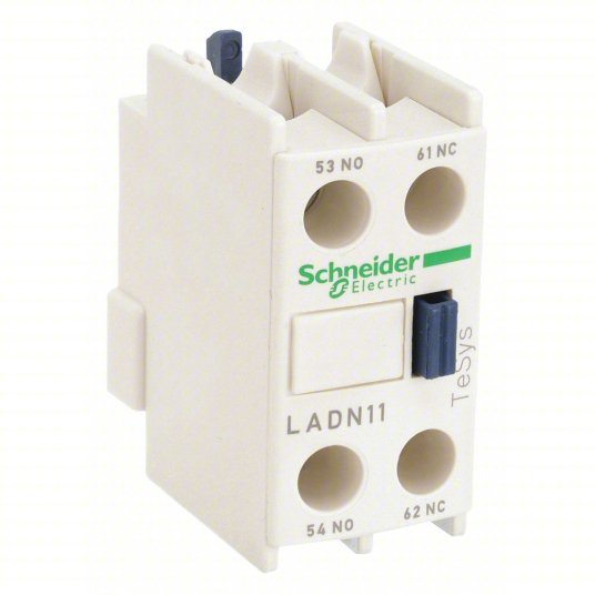 Schneider LADN11 Auxiliary Contact Block 1NO/1NC, 10 A Max Current (AC), Front Mount