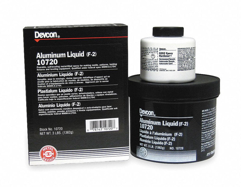 Devcon 10720 Aluminum Liquid Epoxy Adhesive, 3 lb